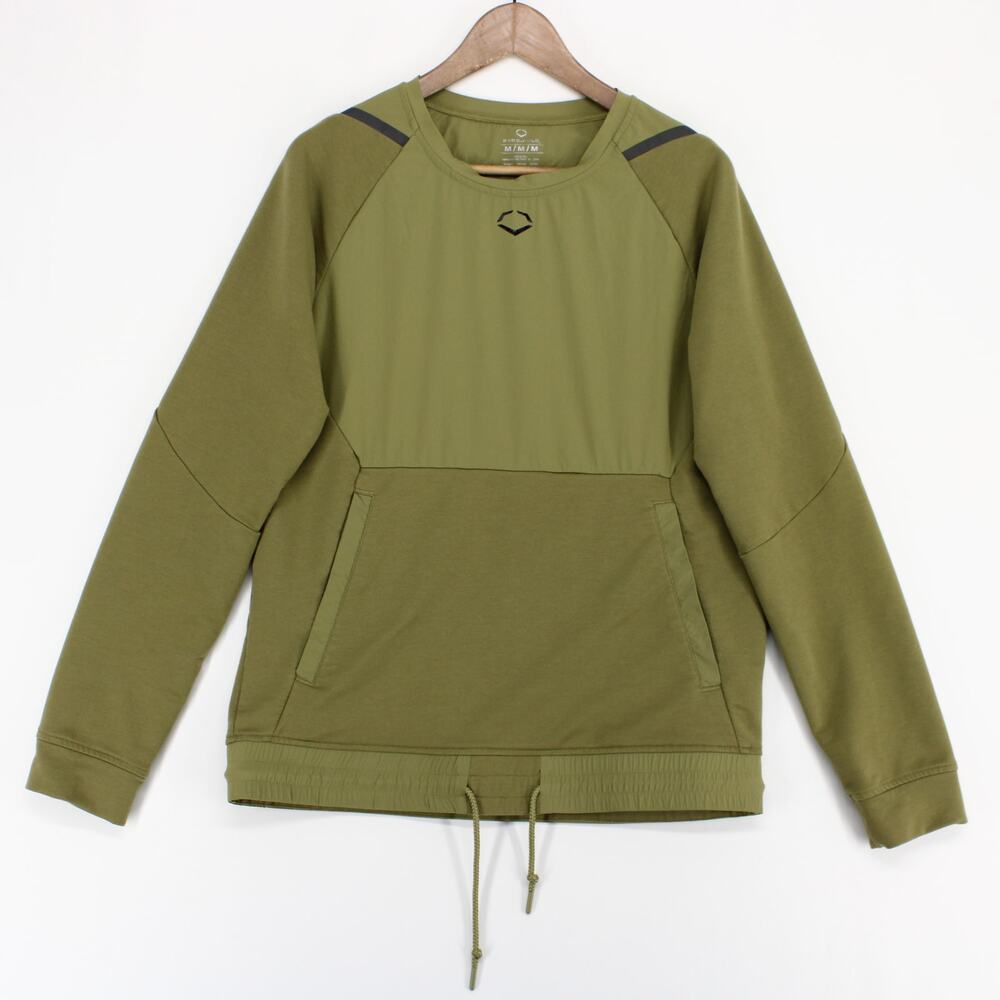 Evoshield Hybrid Woven Pullover Mens M Green Baseball Long Sleeve